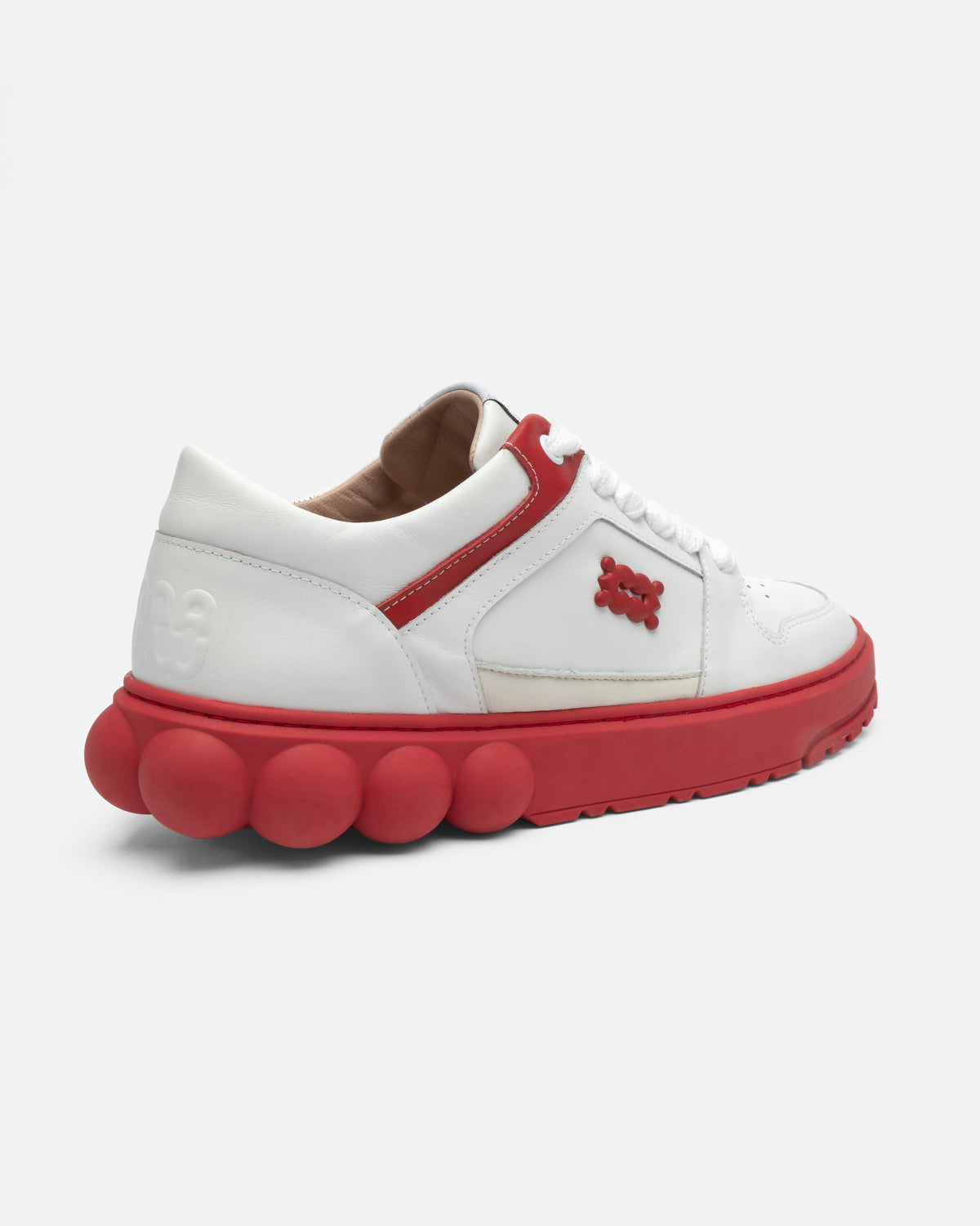Oyster Red/White Leather