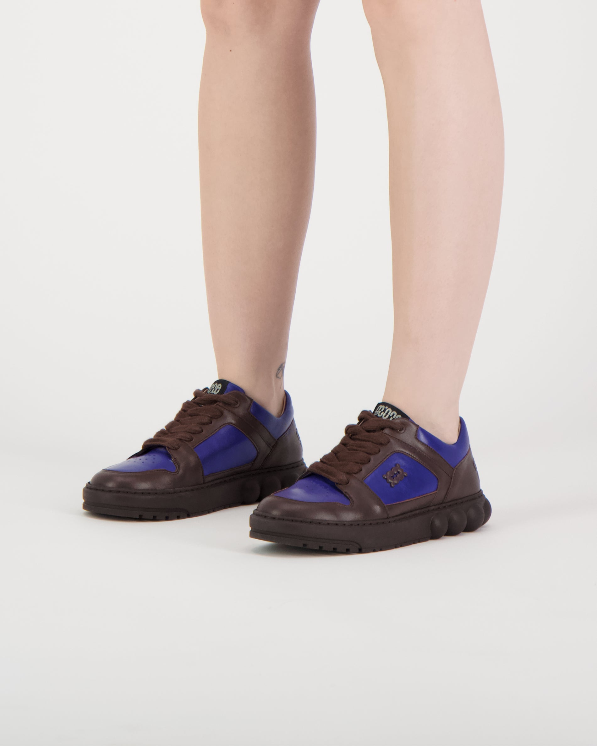 Oyster Chocolate/Violet Leather