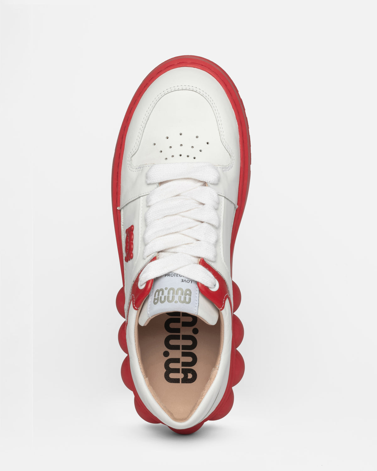 Oyster Red/White Leather